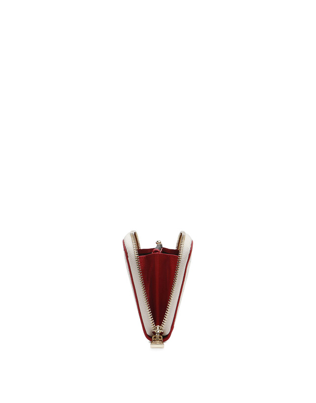 Pollini Portafoglio Zip Around Heritage Logo Classic Avorio/lacca Sottocosto