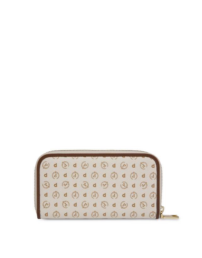 Pollini Portafoglio Zip Around Heritage Logo Classic Avorio/marrone Convenienza
