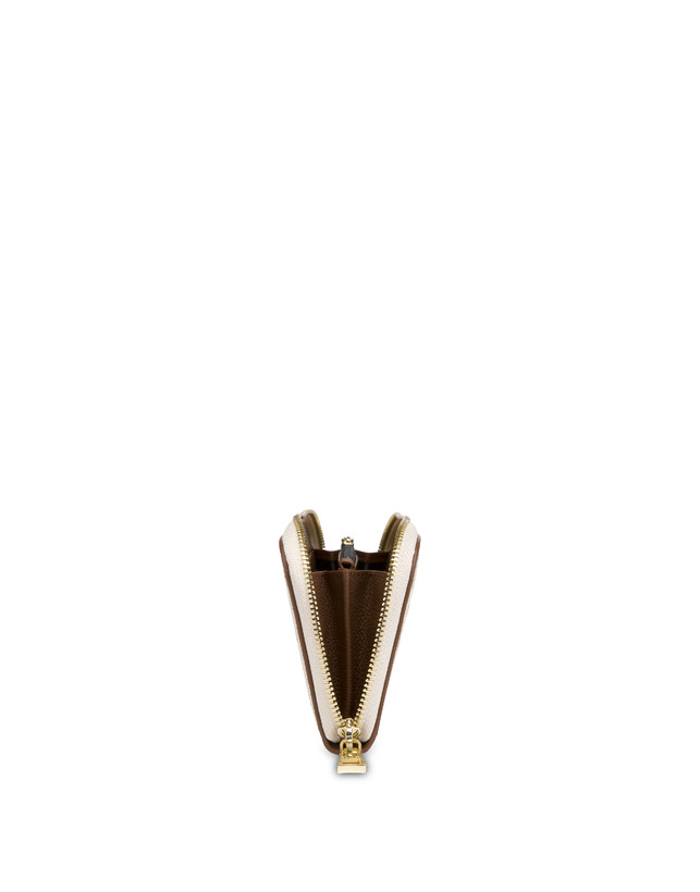 Pollini Portafoglio Zip Around Heritage Logo Classic Avorio/marrone Convenienza