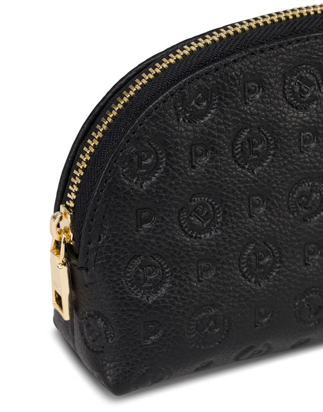 Pollini Pouch Heritage Logo Embossed Nero Economico