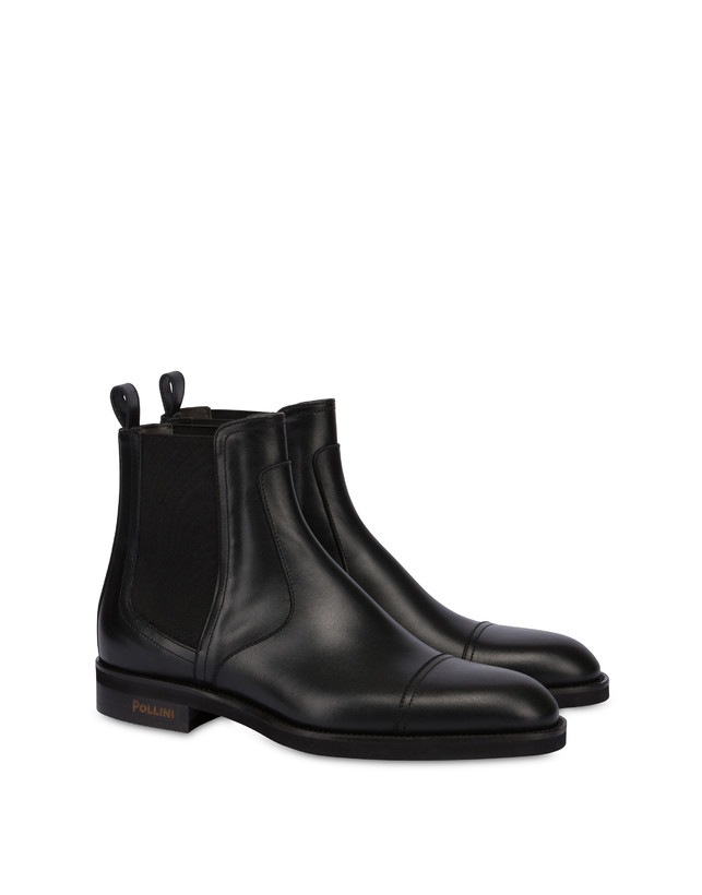 Pollini Beatles In Vitello Liscio Gentlemen's Club Nero Saldi Di Fabbrica