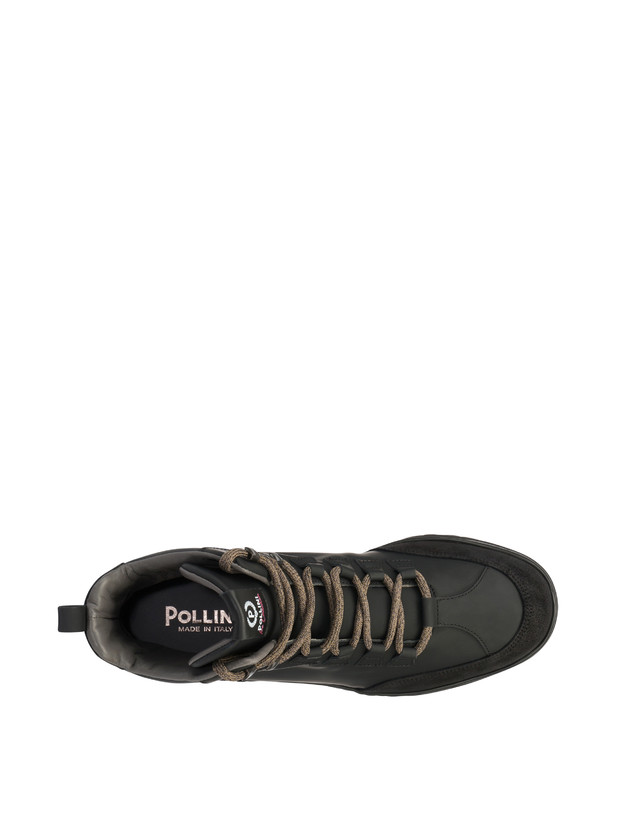 Pollini Pedule Mid In Vitello Ice Cracker Nero/nero/nero I Più Venduti