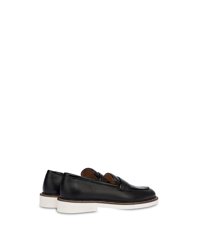 Pollini Mocassini In Vitello Mannish Nero/nero Cyber Monday