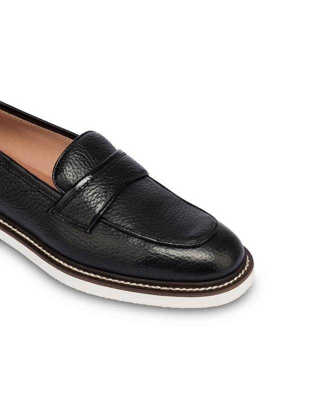 Pollini Mocassini In Vitello Mannish Nero/nero Cyber Monday