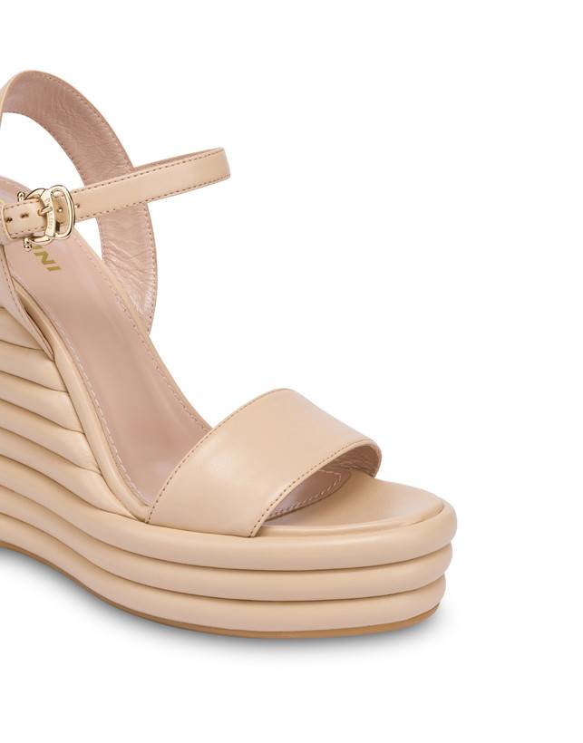 Pollini Sandali Con Zeppa In Nappa Up Sabbia Offerta Pasqua
