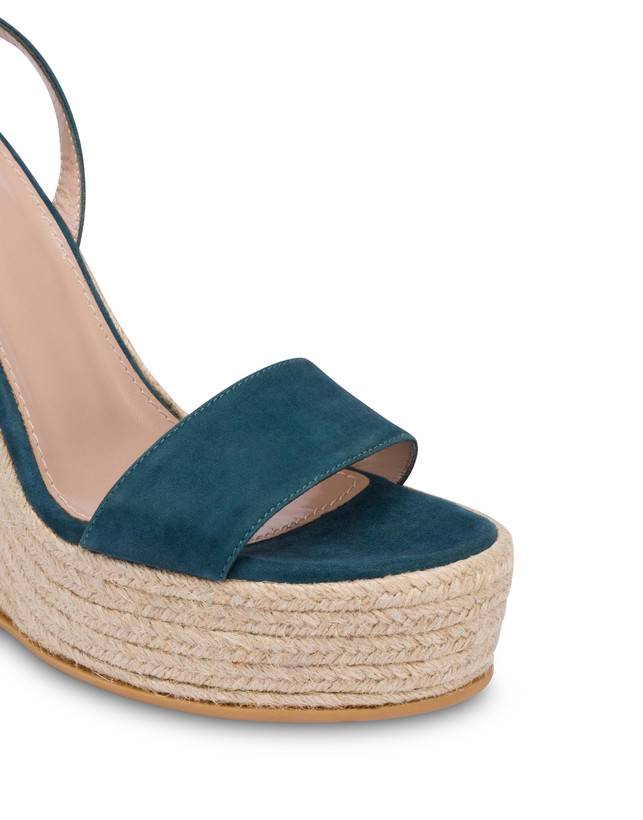 Pollini Sandalo Con Zeppa In Camoscio Playa Pavone Offerta per la Festa della Mamma