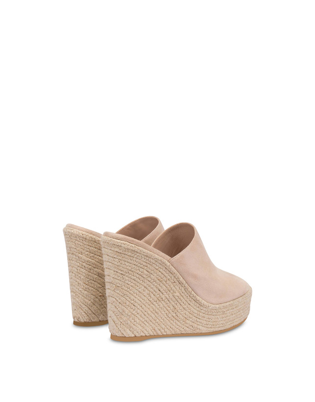 Pollini Mules Con Zeppa In Camoscio Playa Sabbia Offerta San Valentino