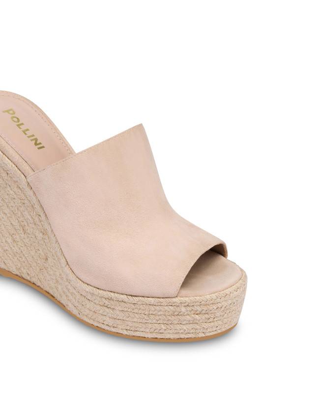 Pollini Mules Con Zeppa In Camoscio Playa Sabbia Offerta San Valentino