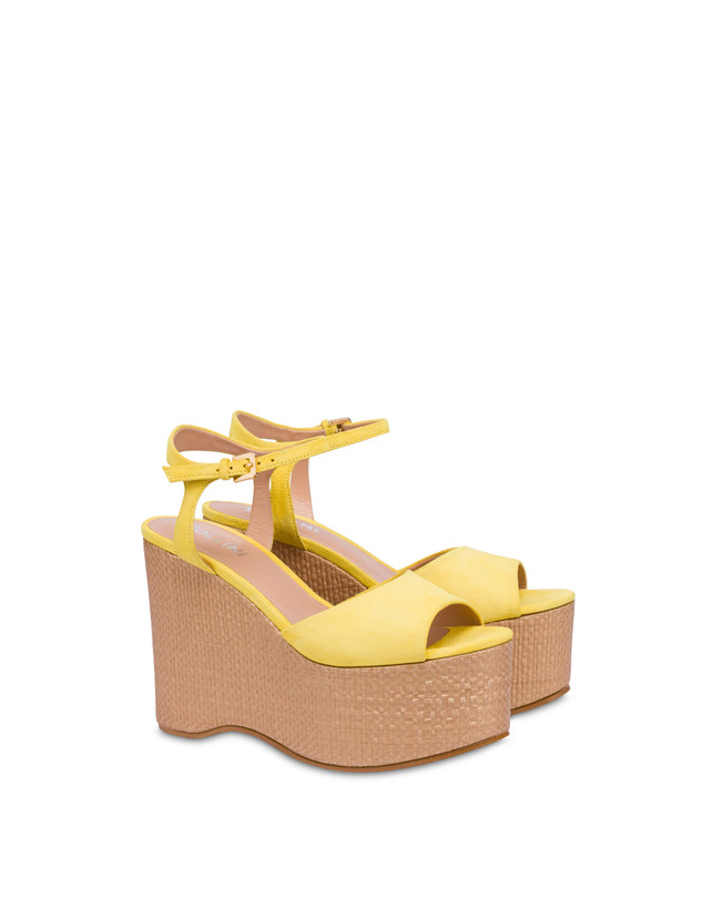 Pollini Sandali In Nappa Con Zeppa Capri Sun/naturale Offerta migliore
