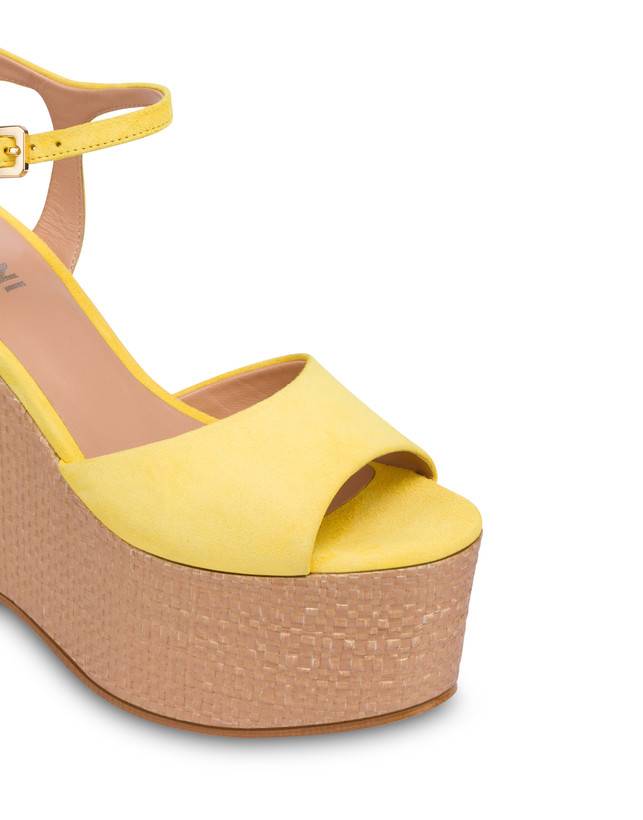 Pollini Sandali In Nappa Con Zeppa Capri Sun/naturale Offerta migliore