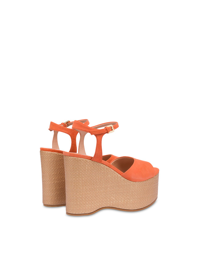 Pollini Sandali In Nappa Con Zeppa Capri Coral/naturale Latest fashion