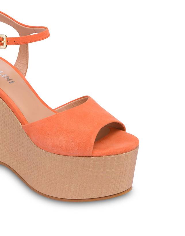 Pollini Sandali In Nappa Con Zeppa Capri Coral/naturale Latest fashion