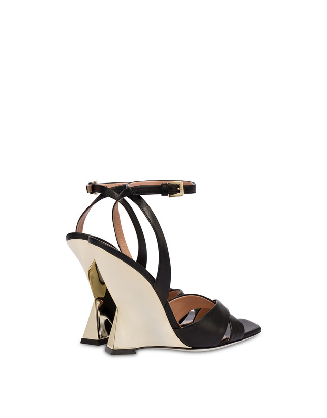 Pollini Sandali Con Zeppa Cote D'azur Nero/oro Offerta temporanea