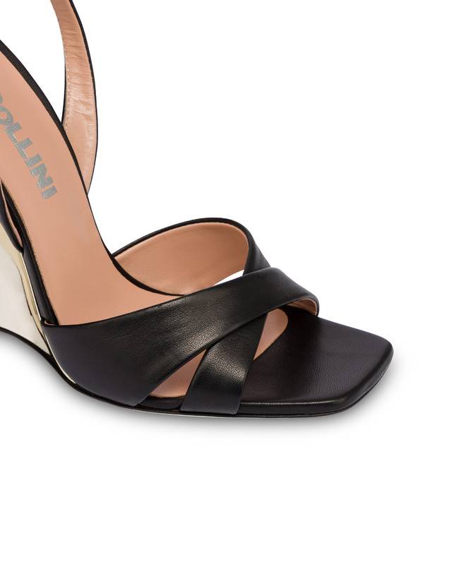 Pollini Sandali Con Zeppa Cote D'azur Nero/oro Offerta temporanea
