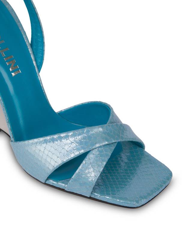Pollini Sandali Con Zeppa Stampa Pitone Cote D'azur Pool/argento Offerte esclusive