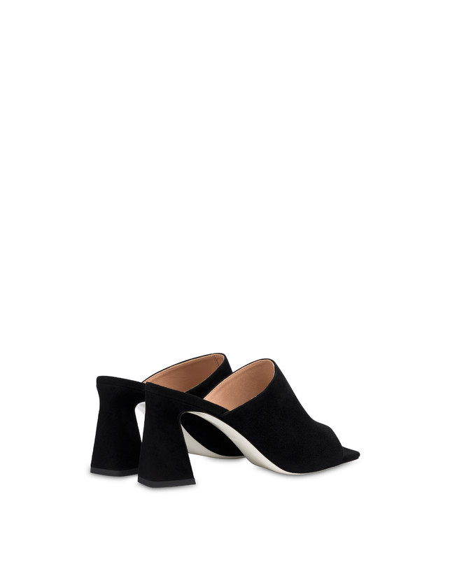 Pollini Mules Con Tacco In Camoscio Nina Nero Bestseller