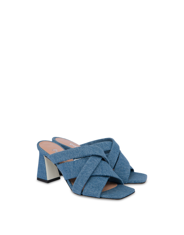 Pollini Mules Con Tacco In Tessuto Denim Denim Comprane uno, ottenene uno gratis