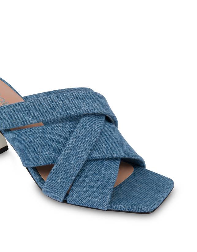 Pollini Mules Con Tacco In Tessuto Denim Denim Comprane uno, ottenene uno gratis