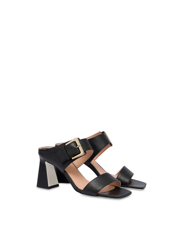 Pollini Sandali In Vitello Bottalato Con Fibbia Ethos Nero Offerte speciali