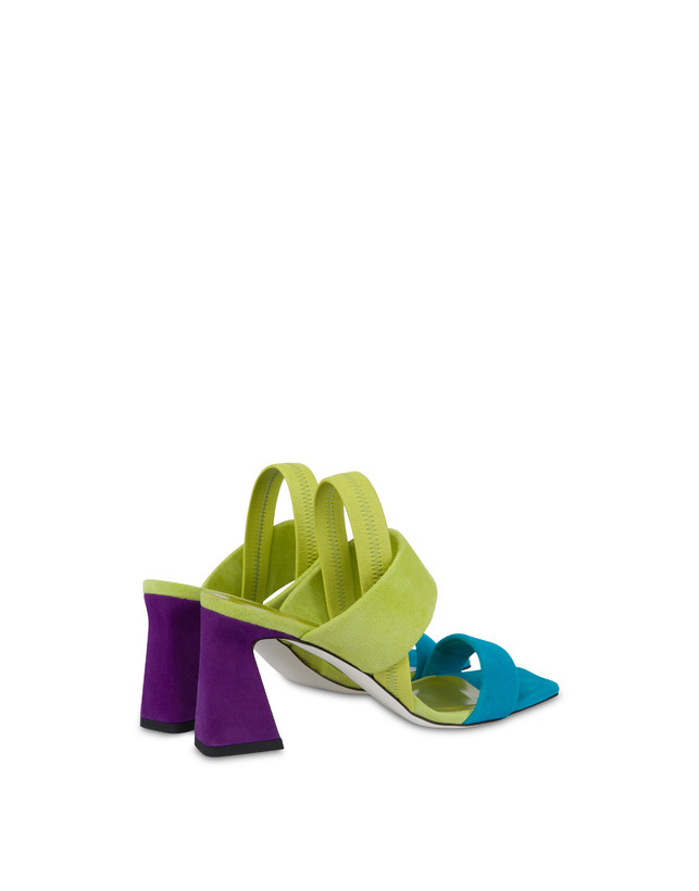 Pollini Sandali In Camoscio Color Explosion Pool/apple/iris Sconti VIP