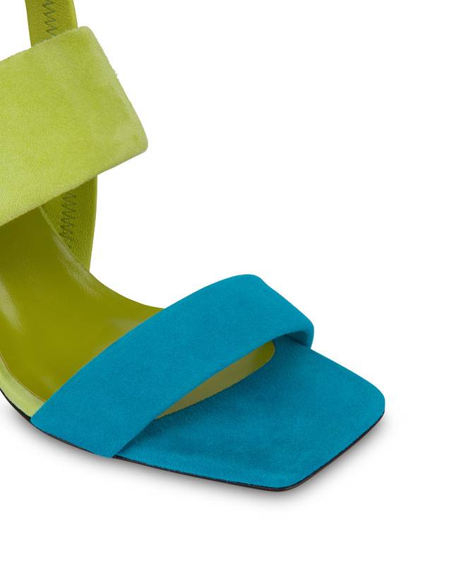 Pollini Sandali In Camoscio Color Explosion Pool/apple/iris Sconti VIP