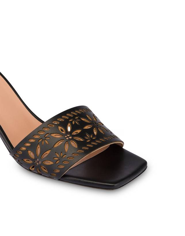 Pollini Sandali In Vitello Laserato Desert Rose Nero Ultimi tre giorni