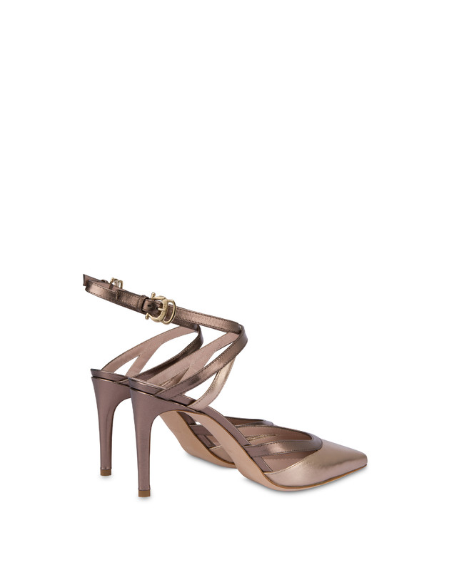 Pollini Sandali In Nappa Laminata Glam Sabbia/toffee ACQUISTA ORA