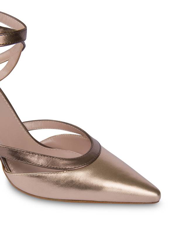 Pollini Sandali In Nappa Laminata Glam Sabbia/toffee ACQUISTA ORA