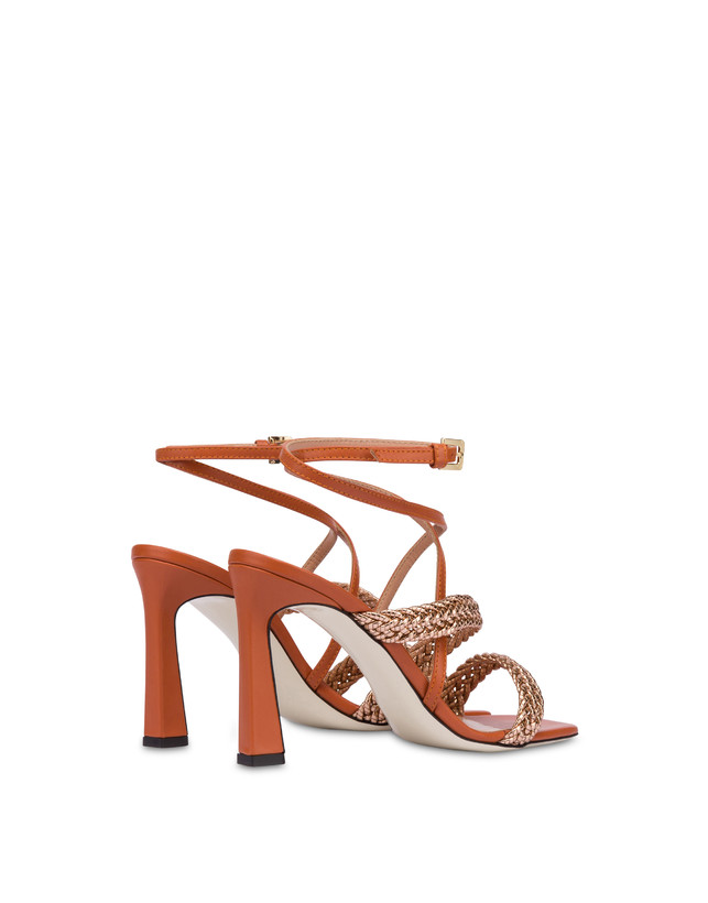 Pollini Sandali Alti In Vitello E Specchio Laminato Italian Savoir Faire Rame/wood Latest stili