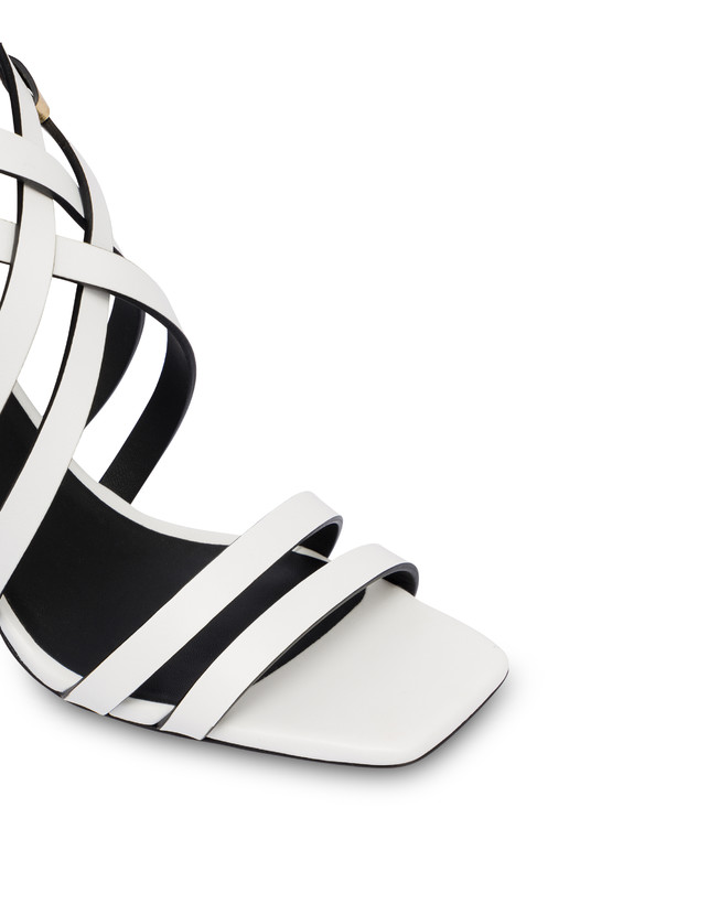Pollini Sandali In Vitello E Nappa Laminata Incontri Bianco/oro Fino al 65% di sconto