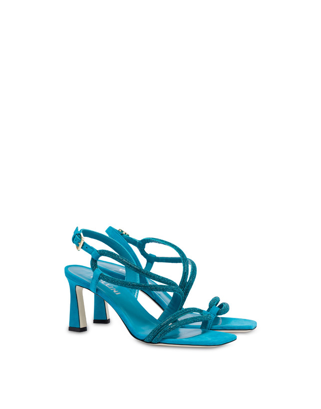 Pollini Sandali In Camoscio Con Strass Bling Bling Pool Sostegno trimestrale