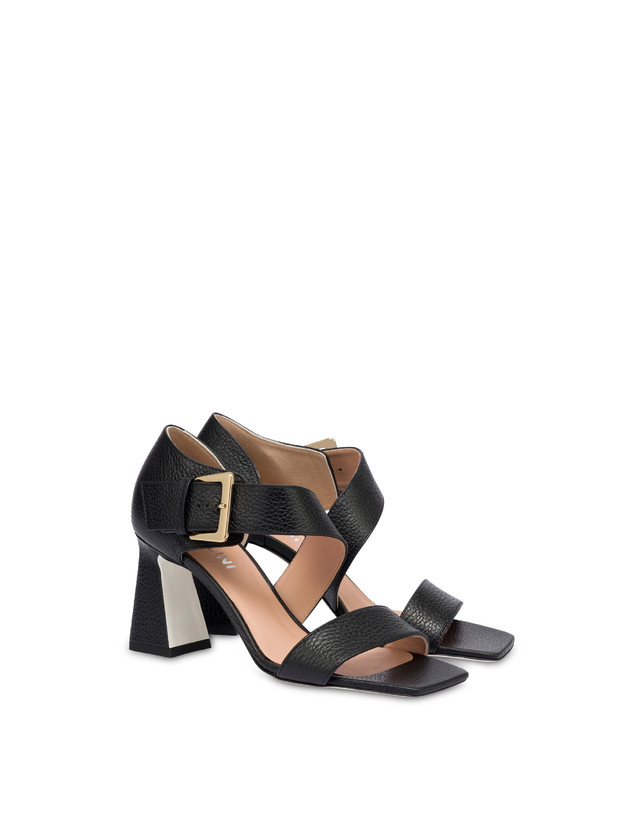 Pollini Sandali In Vitello Con Fibbia Ethos Nero Officina