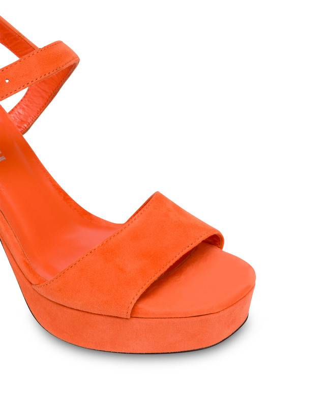 Pollini Sandali Con Plateau In Camoscio Seventy Coral Qualità