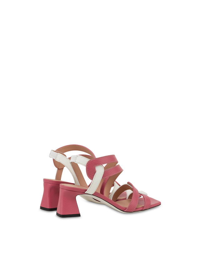 Pollini Sandali In Vitello Bicolore Interlock Peonia/bianco Vendita