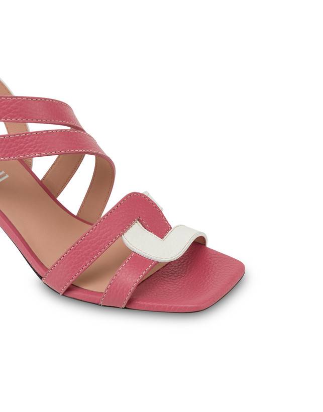 Pollini Sandali In Vitello Bicolore Interlock Peonia/bianco Vendita