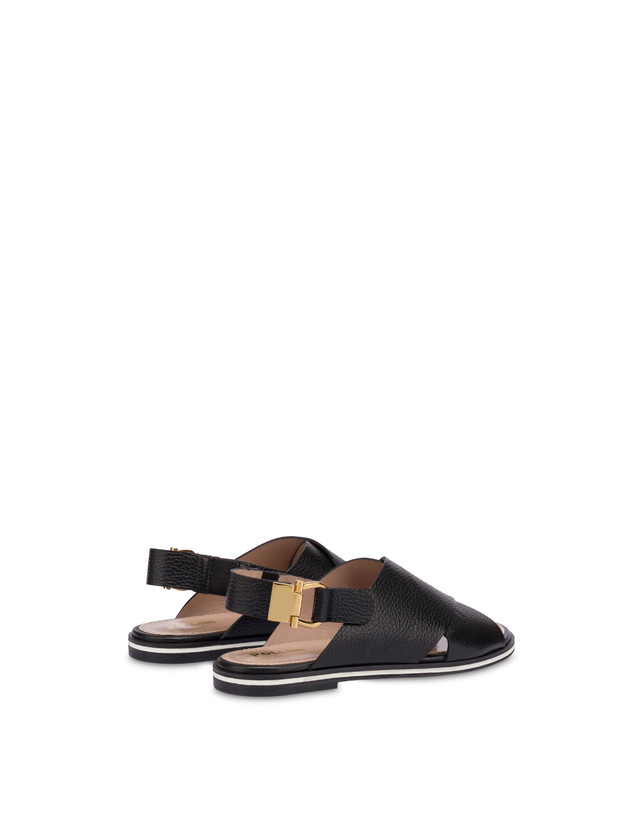 Pollini Sandali Flatform In Vitello Synthesis Nero Pezzi Unici