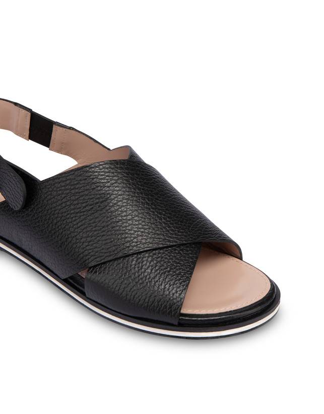 Pollini Sandali Flatform In Vitello Synthesis Nero Pezzi Unici