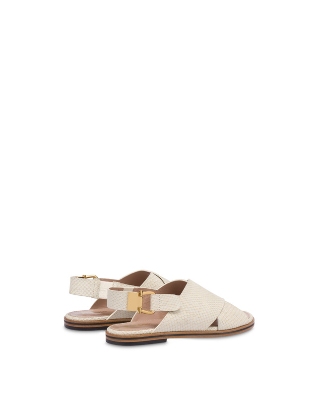 Pollini Sandali Flatform In Nabuk Synthesis Gesso Soddisfazione Garantita