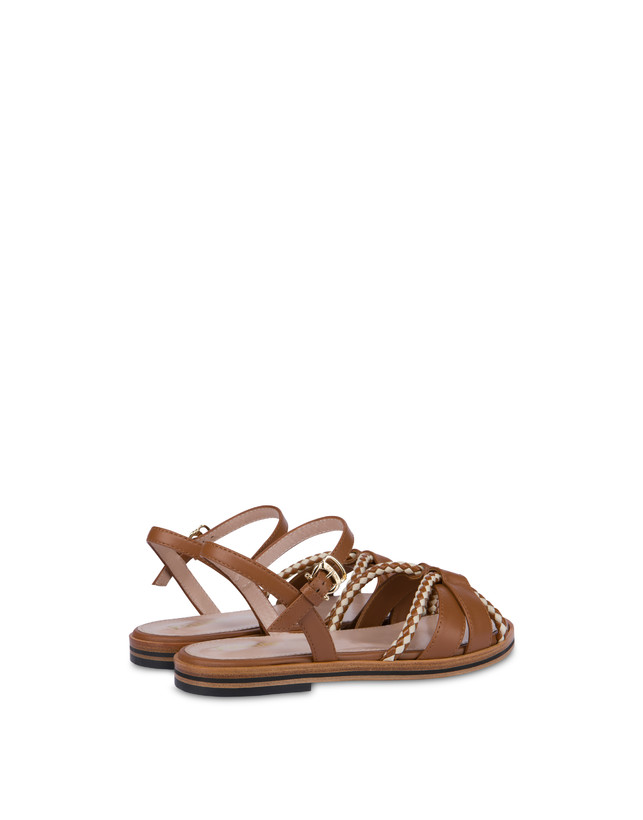 Pollini Sandali Flat In Vitello Interlude Toffee Negozi Online