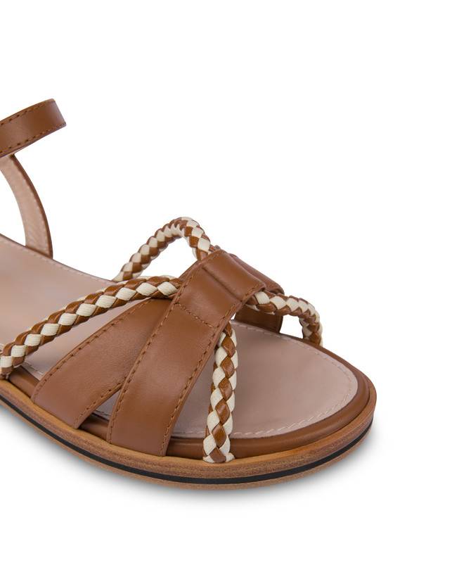 Pollini Sandali Flat In Vitello Interlude Toffee Negozi Online