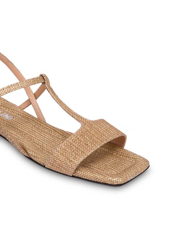 Pollini Sandali Flat In Vitello Stampa Pitone Between The Lines Wood-oro Shopping Online