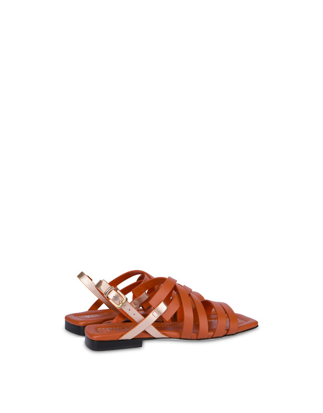 Pollini Sandali Flat Incontri Wood/rame Affare Del Giorno