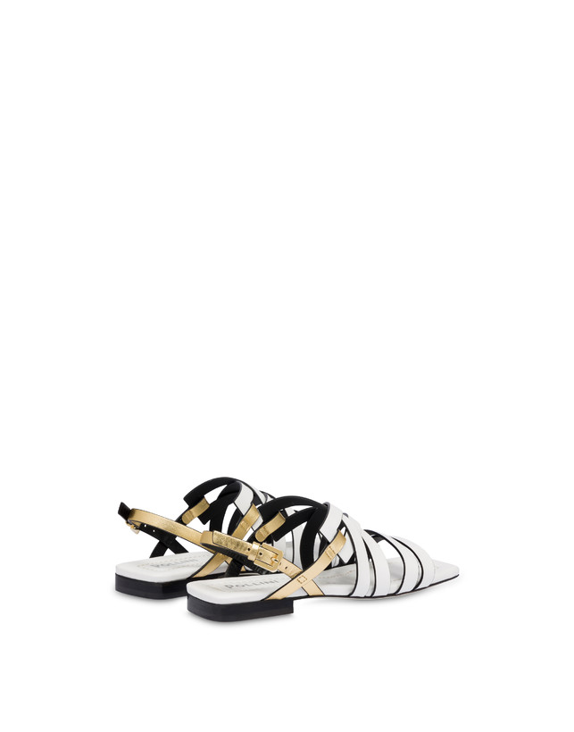 Pollini Sandali Flat Incontri Bianco/oro Prezzo Ridotto