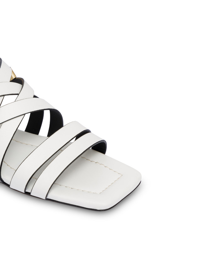 Pollini Sandali Flat Incontri Bianco/oro Prezzo Ridotto