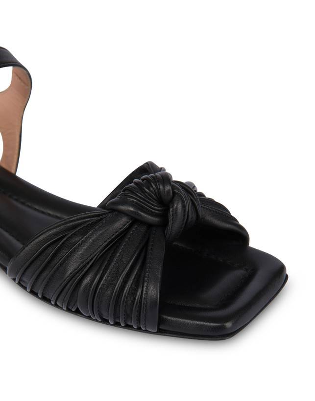 Pollini Sandali Flat In Nappa Sailor Knot Nero Presa