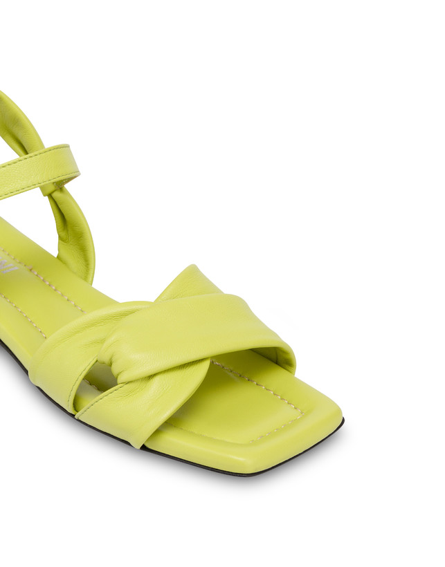 Pollini Sandali Flat In Nappa Oasis Apple Sconto