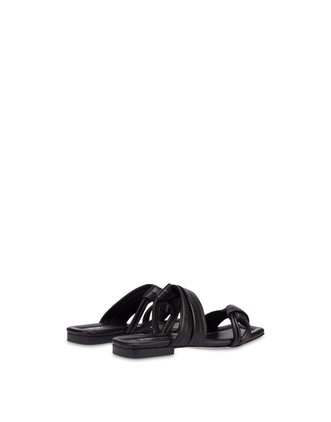 Pollini Sandali Flat In Nappa Lady Tie Nero Online