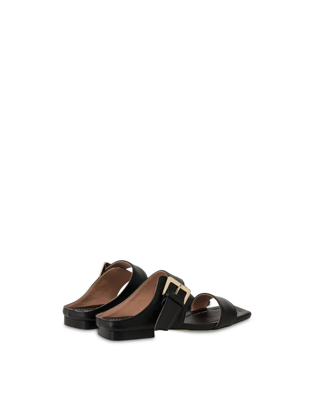 Pollini Sandali Flat In Vitello Bottalato Ethos Nero Outlet