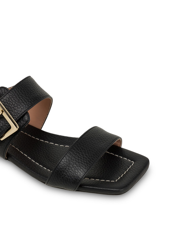 Pollini Sandali Flat In Vitello Bottalato Ethos Nero Outlet