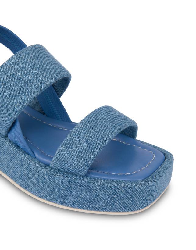 Pollini Sandali Flatform In Tessuto Denim Denim Saldi